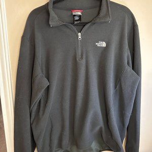 The North Face Men Gray Fleece 1/4-Zipper Pullover Jumper Sweatshirt Sweater L